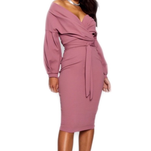 Boohoo Dresses & Skirts - Off the Shoulder Wrap Dress